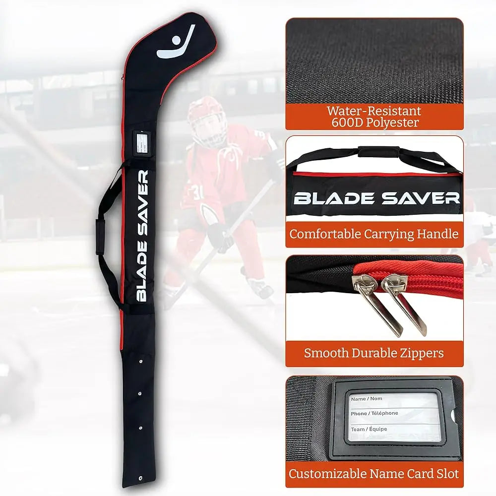 Ice Hockey Stick Bag for Travel - Premium Padded Adjustable Hockey Stick Travel Bag with Durable Zippers and Snaps
