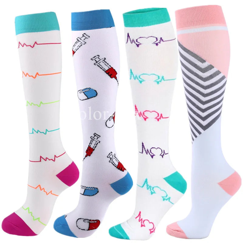 4 Pairs/Pack Compression Socks High Sports Socks