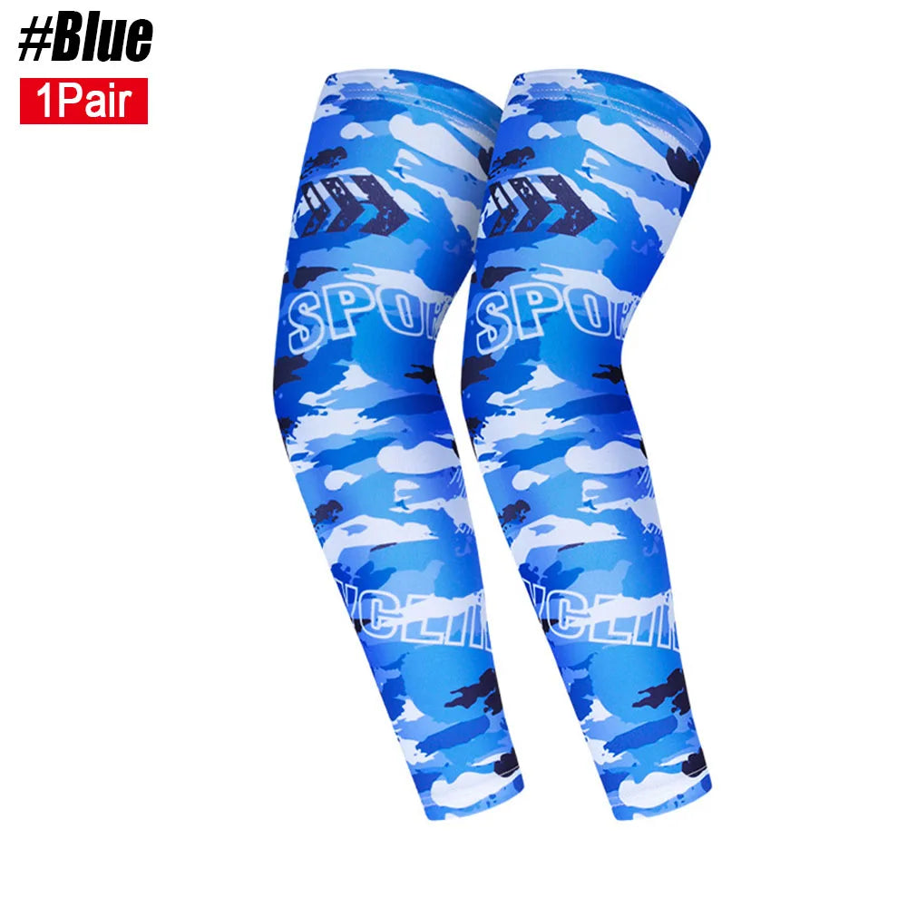 1Pair Ice Silk Cooling Arm Sleeves Anti-UV Sunburn Arm Cover for Running Cycling Driving Hiking Mountaineering Golf Sports from China