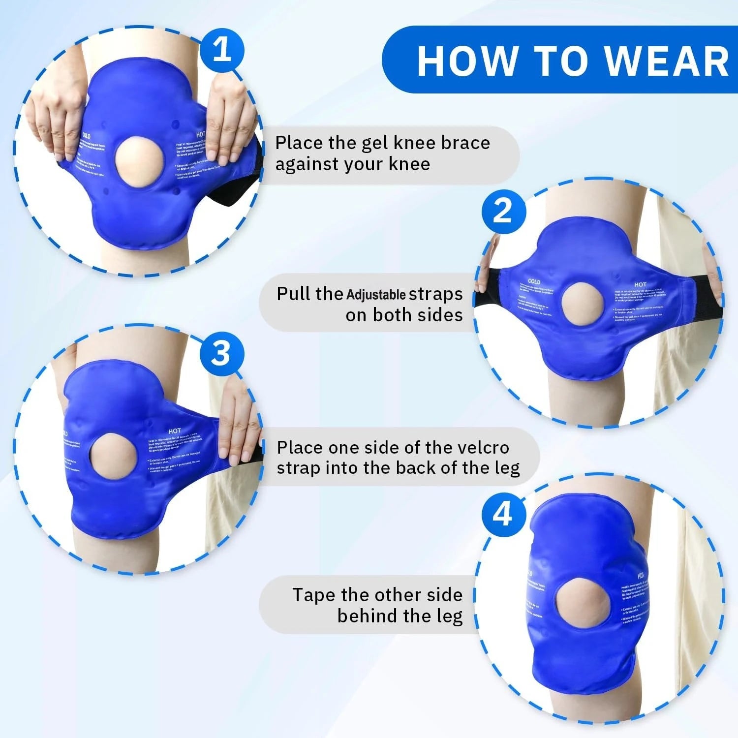 Ice Pack for Knee Pain Relief Reusable Gel Ice Wrap for Swelling Cold Compress Therapy