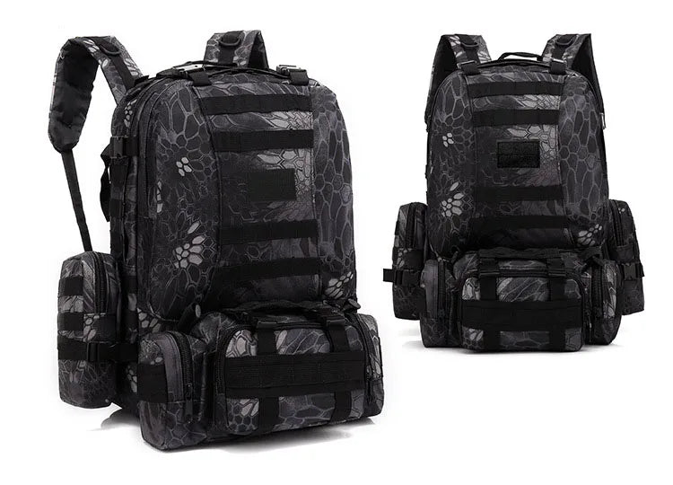 Men's Large Capacity 55L Backpack Tactical Backpack Outdoor Hiking Climbing Army Rucksacks Waterproof Camping Bags
