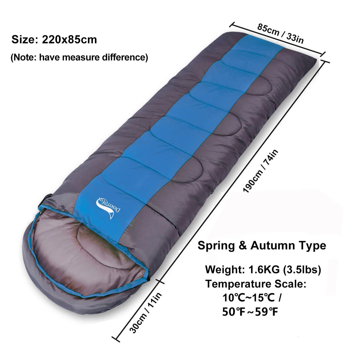 Desert&Fox Camping Sleeping Bag Lightweight 4 Season Warm & Cold Envelope Backpacking Sleeping Bag for Outdoor Traveling Hiking from China