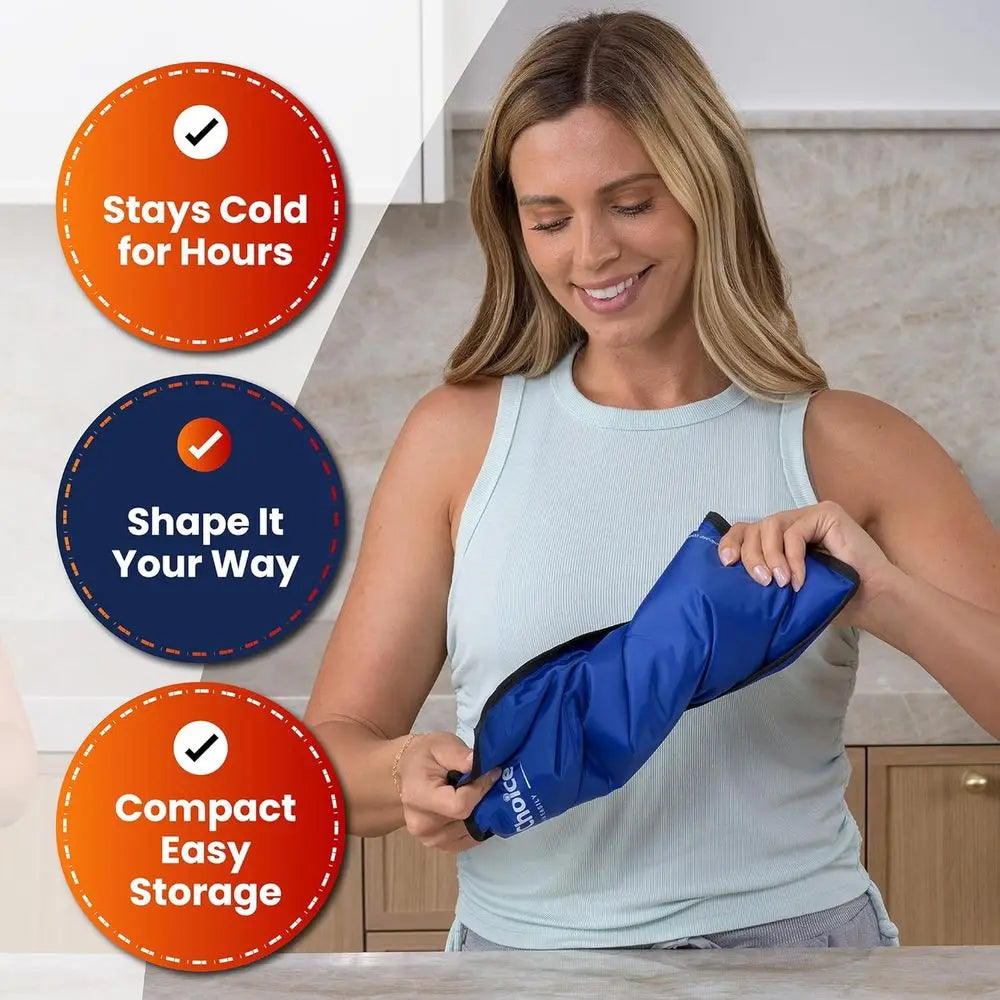 Flexible Reusable Ice Pack for Injuries - Large Size for Hip, Shoulder, Knee, and Back - Comfortable Cold Therapy for Swelling a