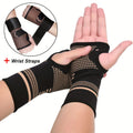 2-Pack Copper Wrist Brace Gloves, Adjustable Compression Straps, Breathable Mesh Wrist Support for Men & Women