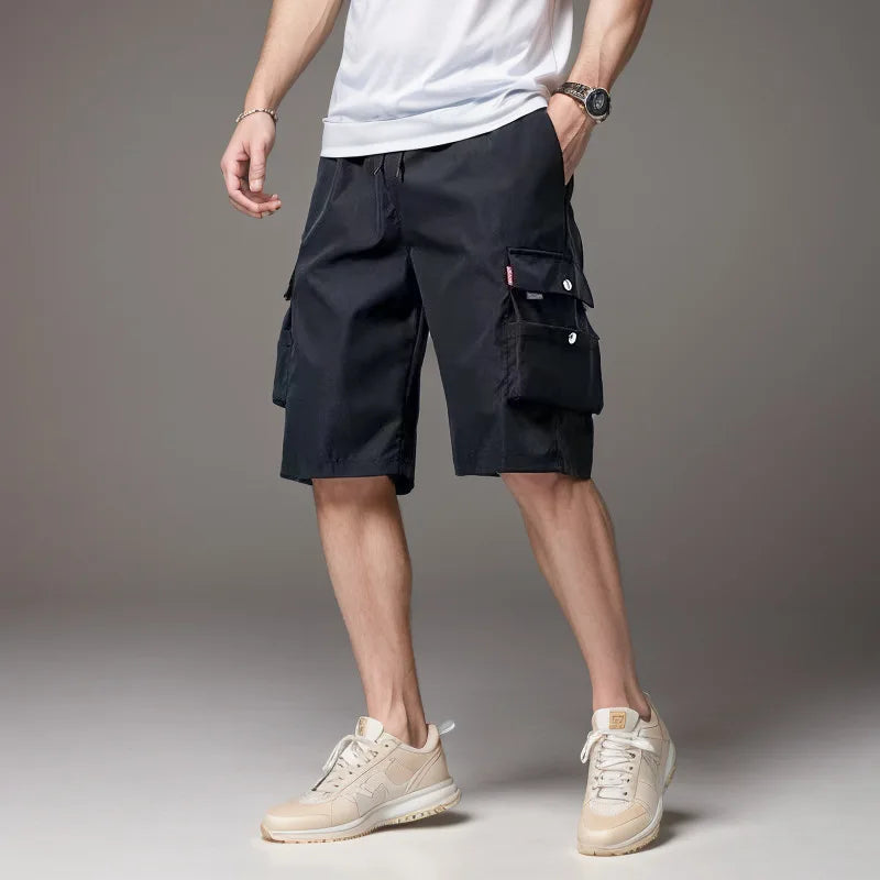 2024 New Trendy Solid Color Pants, Multi Flap Pocket Men's Cargo Pants, Loose Casual Outdoor Pants, Men's Work Pants oversized from China