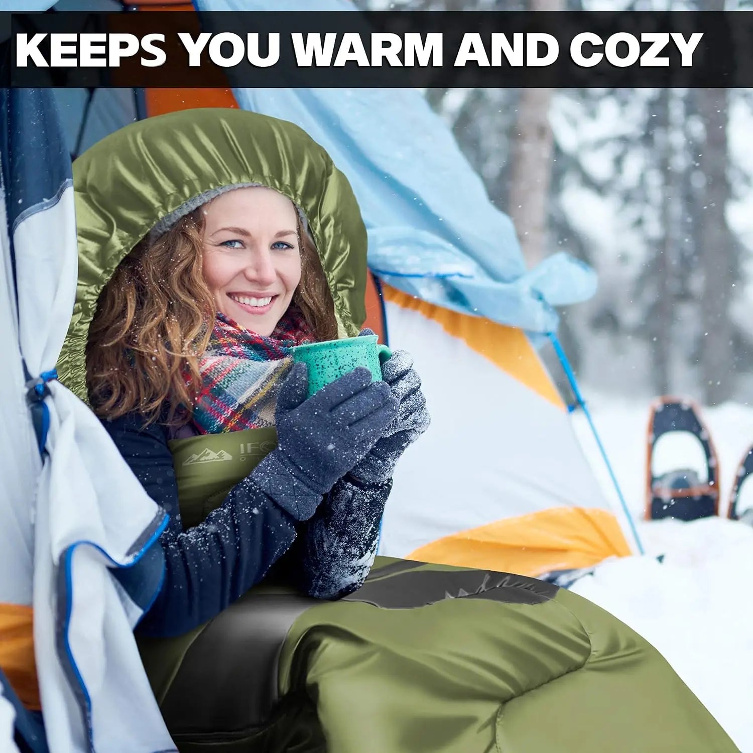 Single Person Cold Weather Camping Sleeping Bag for Adults and Teens - XXL 33in/ 40" - Extra-Wide