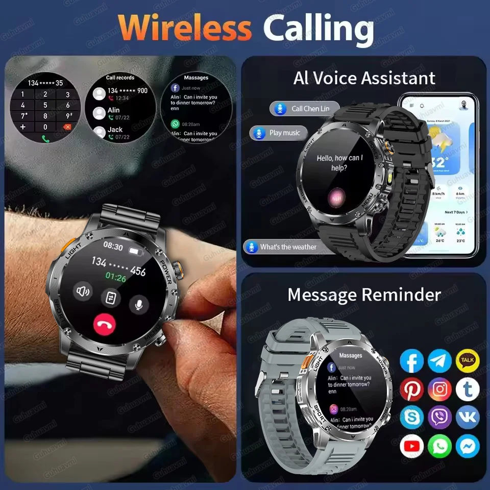 Durable Waterproof Smart Watch with Heart Rate, Bluetooth, GPS Tracker and Sports & Fitness