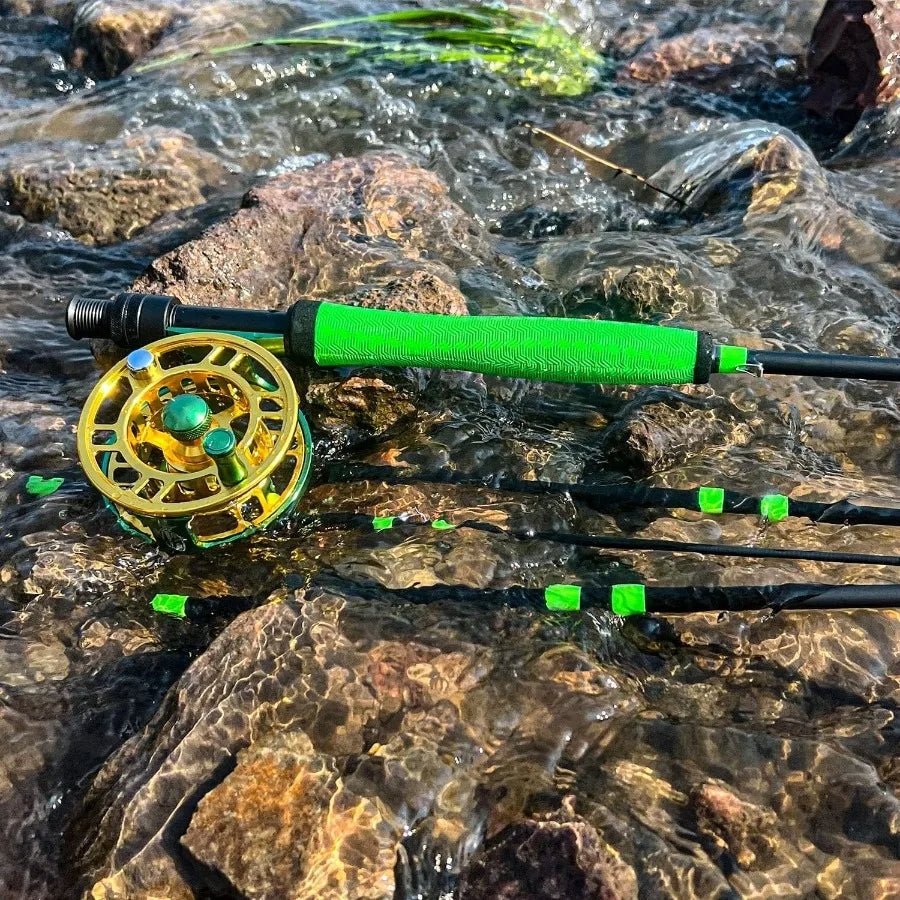 Standard Fly Fishing Combo Starter Kit 5 6 Weight 9' Fly Rod with SuperPolymer Handle for Freshwater and Saltwater