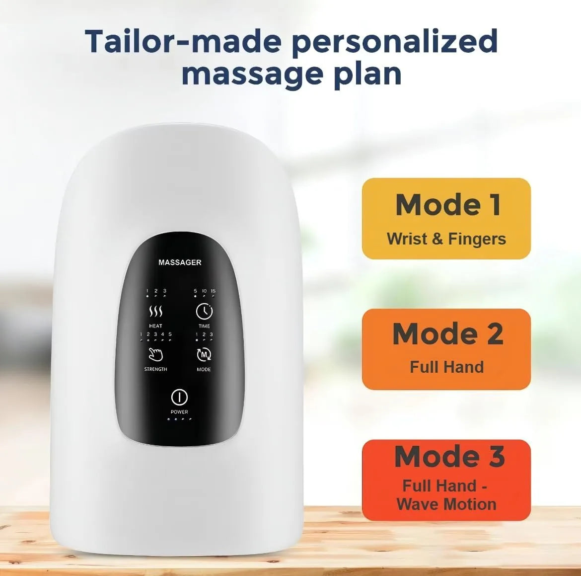 Wireless 3 Modes Airbag Hot Compress Hand Massager Air Compression Vibration Massage of Finger Palm