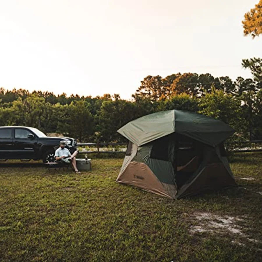 Pop-Up Portable Camping Hub Tent Easy Instant Set up in 90 Seconds Alpine Green/Moss 4-Pers