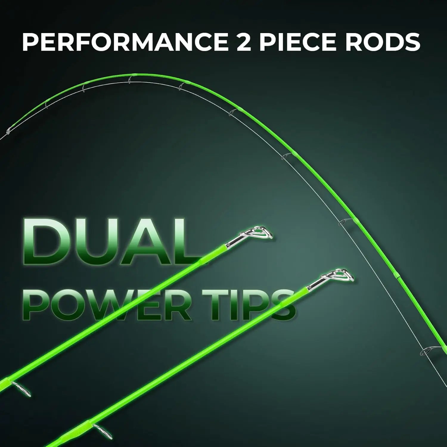 Dual-tip Fishing Rod & Reel Combo with IM6 Graphite, KastFlex Tech, Rubber Cork Handle, 11 Models