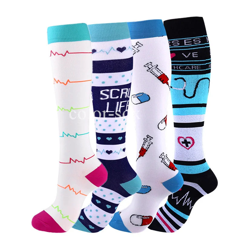 4 Pairs/Pack Compression Socks High Sports Socks