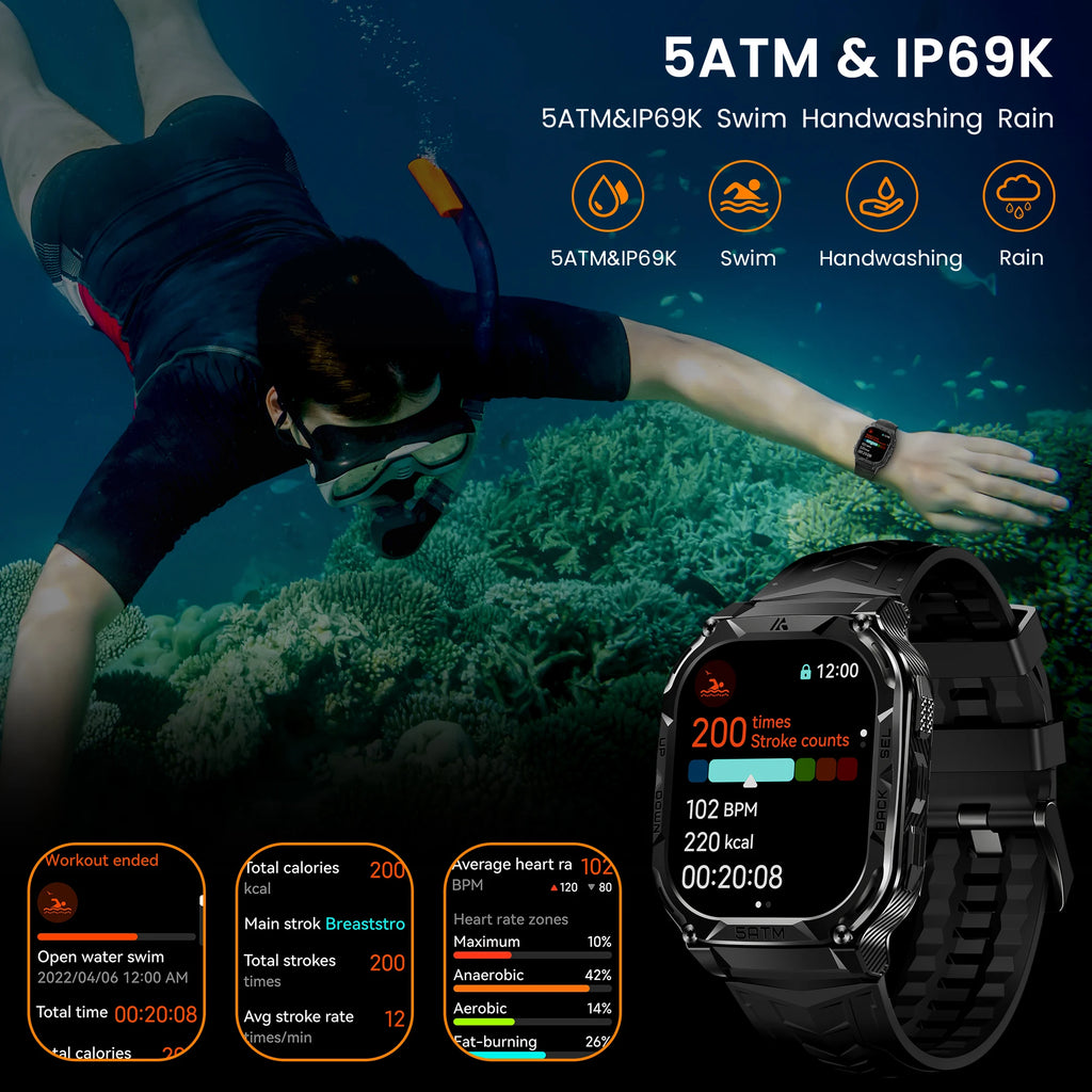 GPS Smart Watch For Men Barometer Altitude Compass