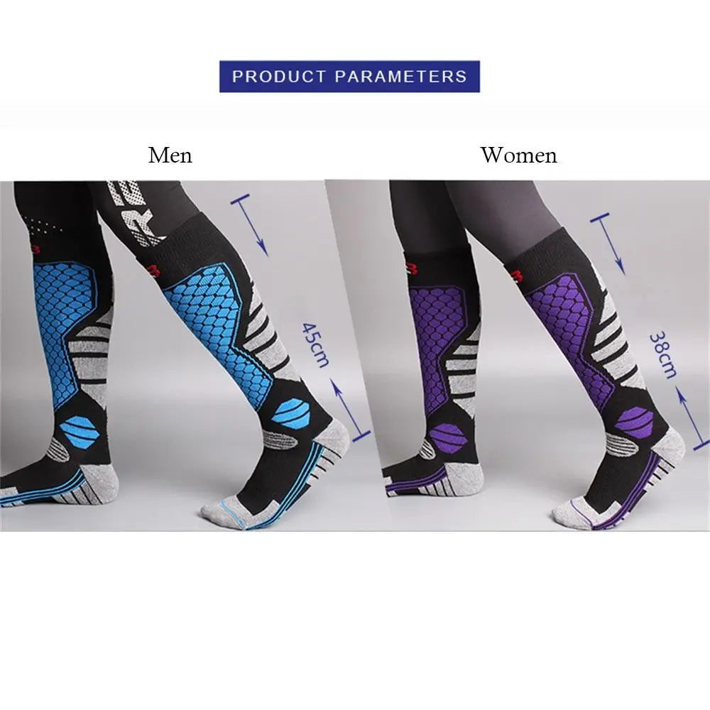 Winter Warm Ski Socks Anti-slip Thickened Breathable Compression Socks Thermal Moisture-wicking Knee High Socks