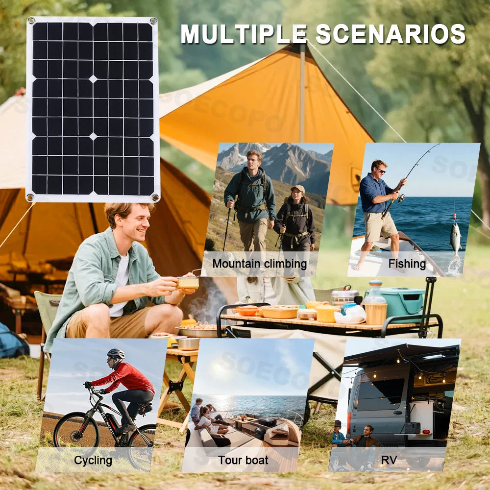 2000W Portable Solar Panel Kit with 4*500W Panels Free 100A Controller Dual USB 5V