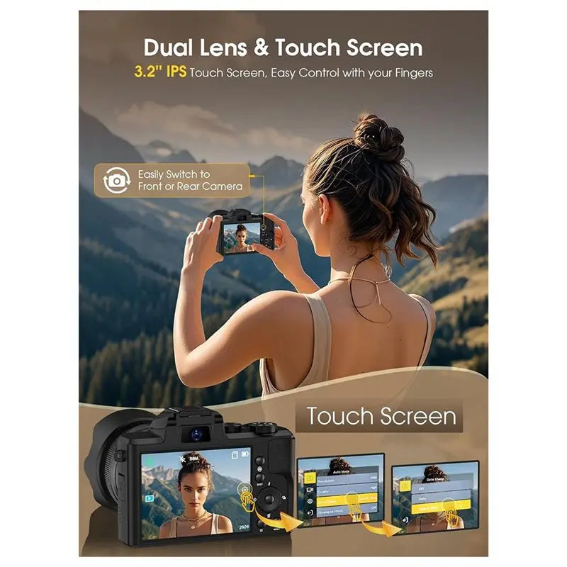 Vlog Recording 8K Digital Camera, Autofocus, Wifi, Touch Screen and 16X Zoom