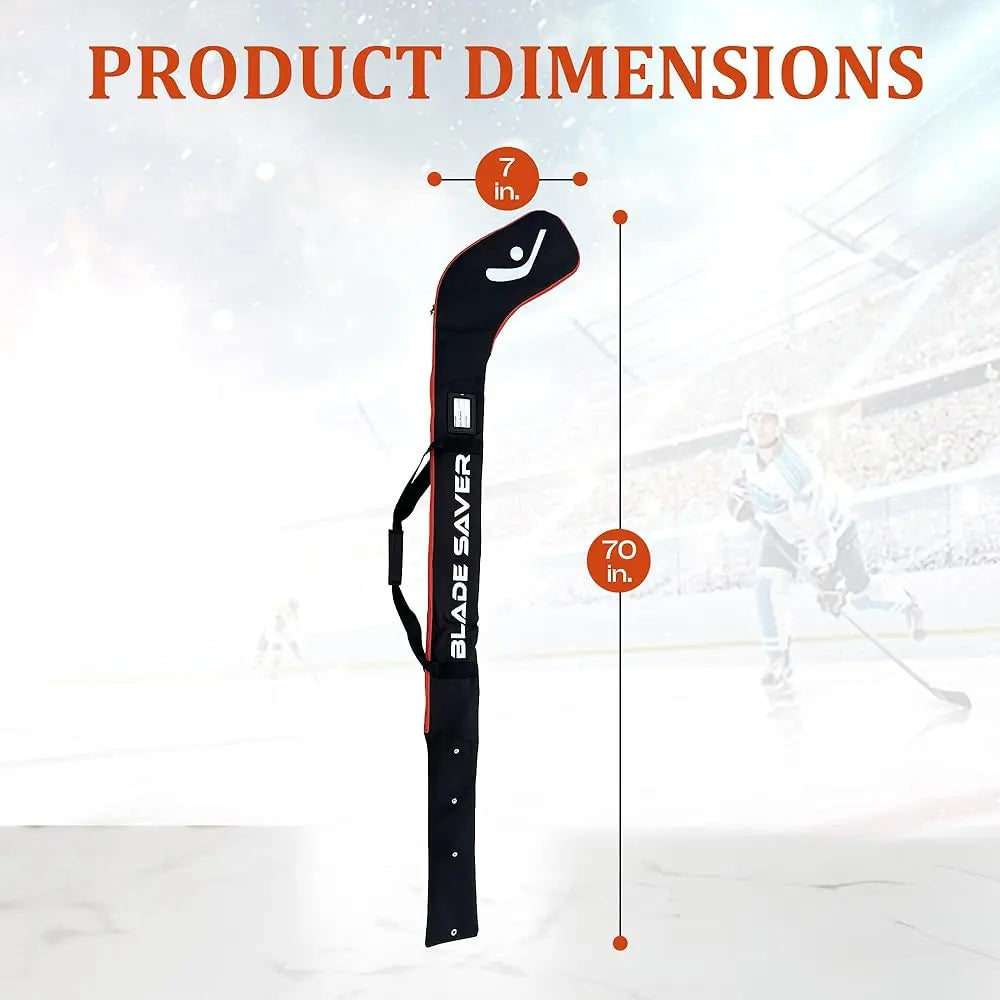 Ice Hockey Stick Bag for Travel - Premium Padded Adjustable Hockey Stick Travel Bag with Durable Zippers and Snaps