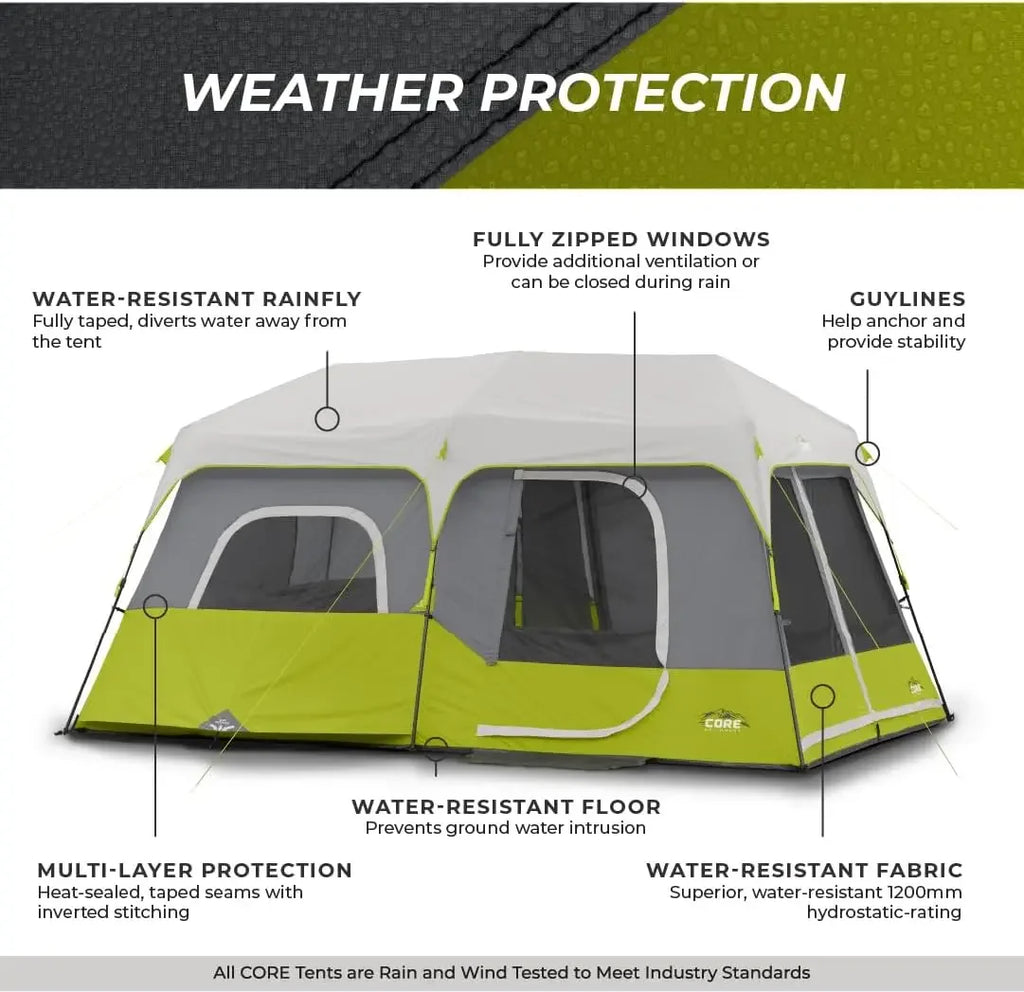 Bestseller 9 Person Instant Cabin Tent - 14' x 9', Green