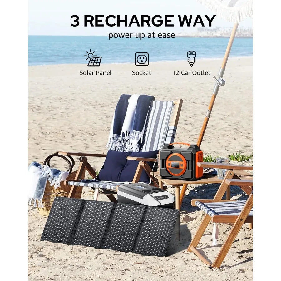 300W Rated Portable Solar Generator Power Station with Solar Panels 40W Included 220Wh Sola Power Bank