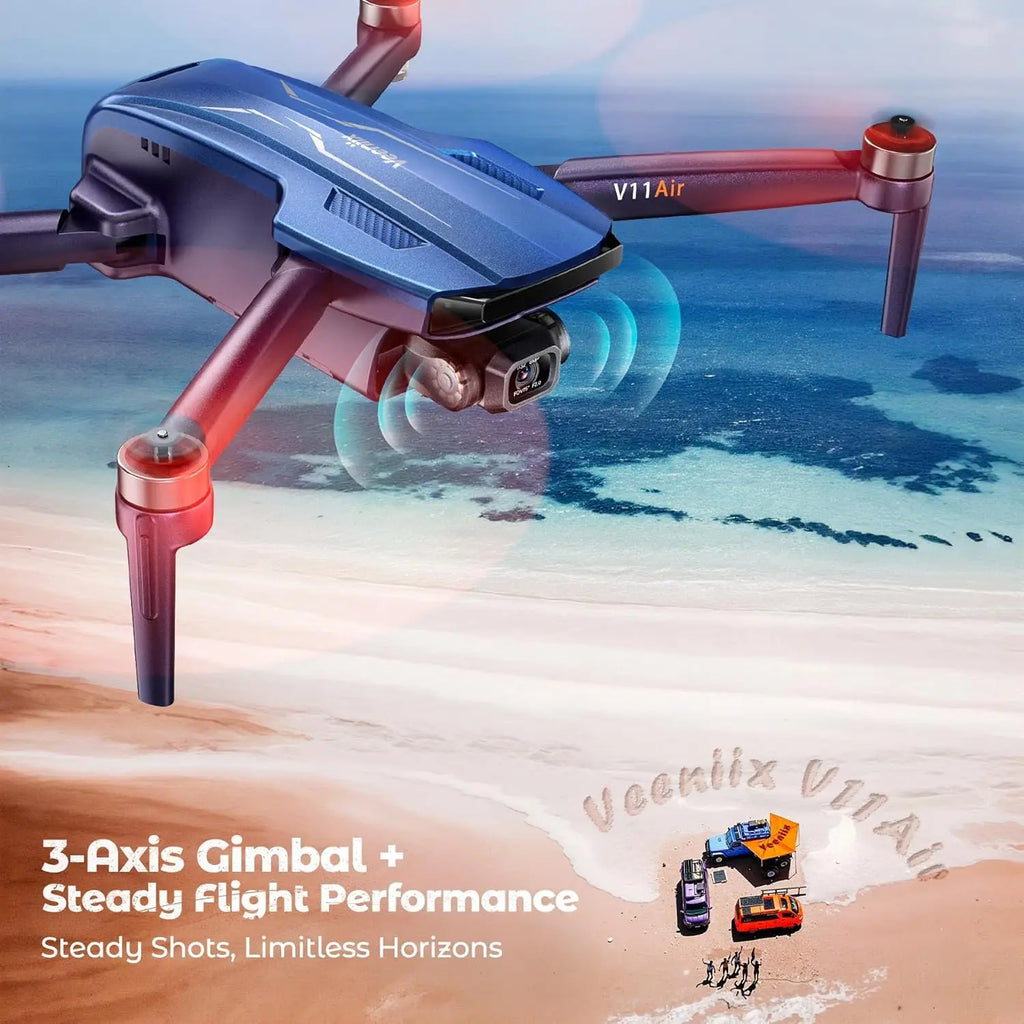 Air Drone with 6K UHD Camera, 3-Axis Gimbal, 70-Min Flight Time and Auto Return