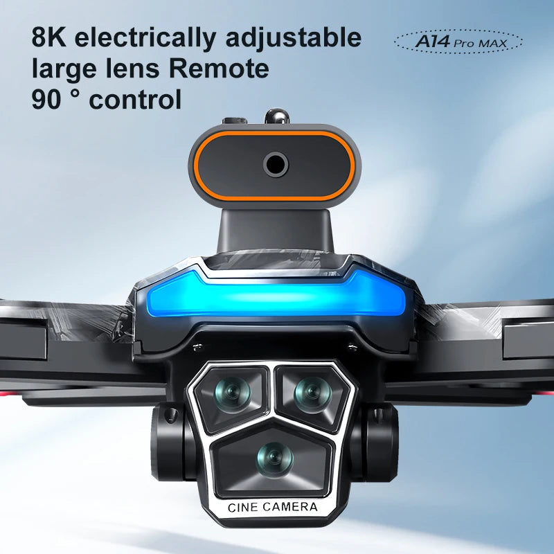Upgrade A14 Pro Max 8K HD Dual-Camera 5G WIFI GPS Brushless Motor Optical Flow Obstacle Avoidance RC Drone