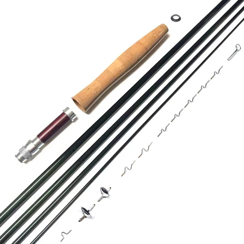 NooNRoo IM8 DIY Fly Fishing Rod Kit 9ft  Combo Kit Very Good Fast Action Fly Blank A Grade Cork Grip Combo 3wt 4wt 5wt 6wt from China