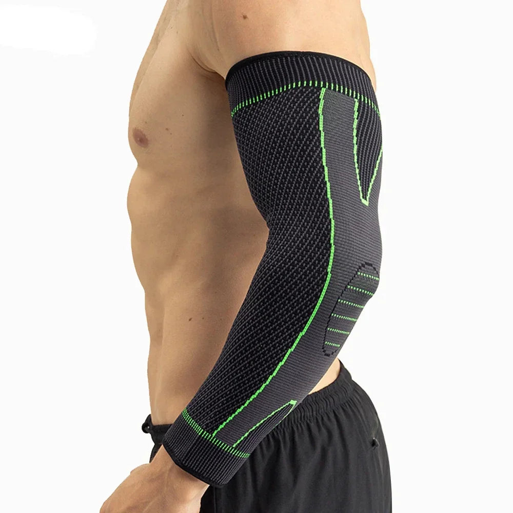 1PCS Sports Arm Compression Sleeve Anti-Slip Elbow Support Men Women Cycling Basketball Football Volleyball Baseball Tennis Golf from China