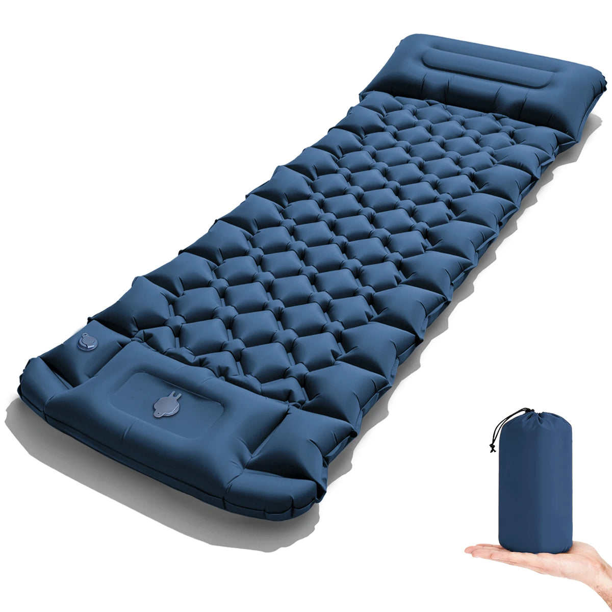 2026!Thicken Camping Mat Inflatable Mattress Sleeping Bed Tent Moisture-Proof Built-in Foot Pump Sleeping Pad with Pillow from China