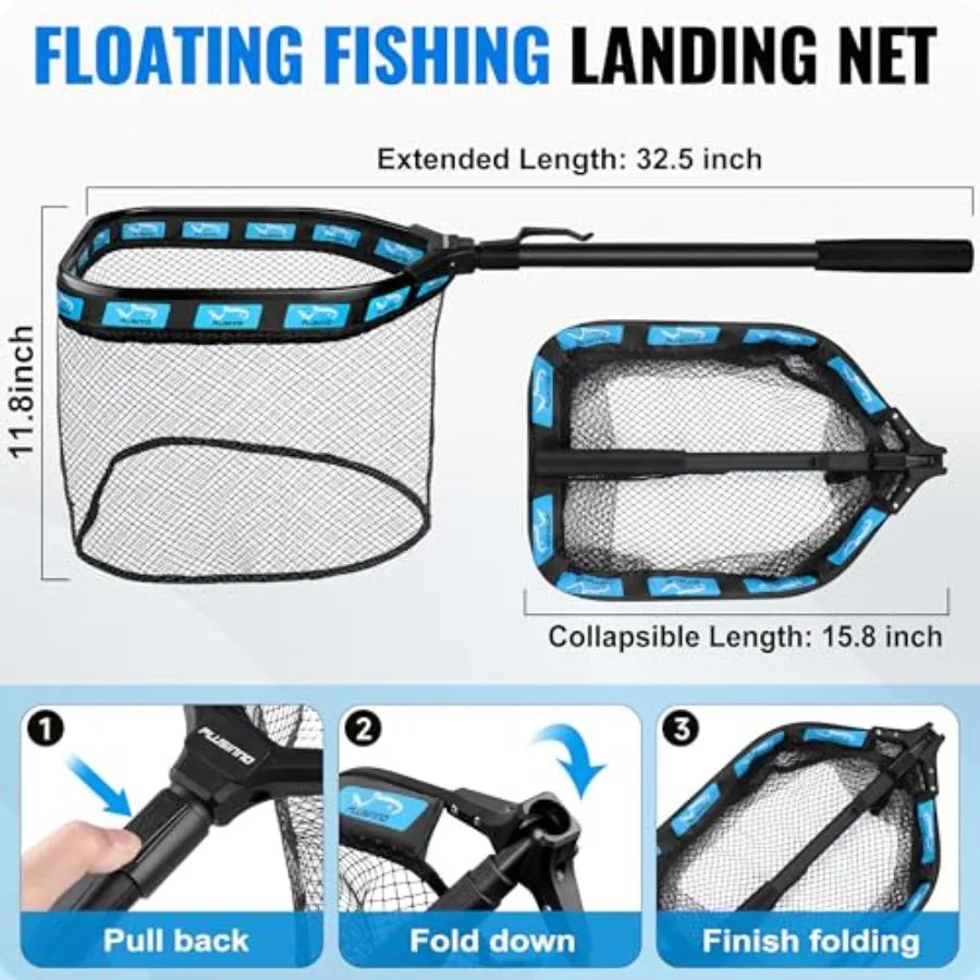 Full Fishing Kit Including Fishing Rod, Reel Combo Tackle Box with Fishing Lures and Accessories