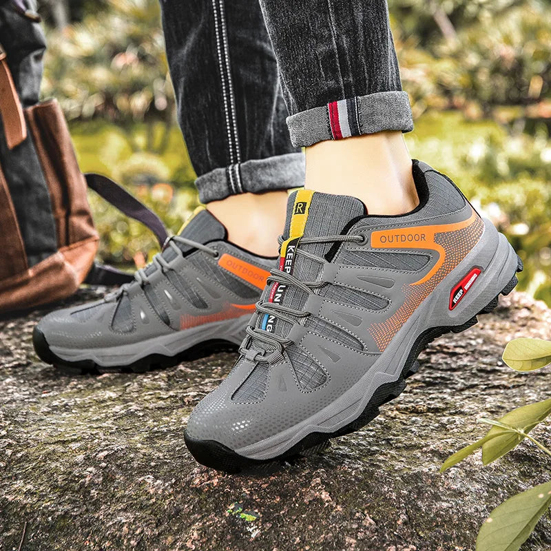 Men‘s Hiking Shoes Outdoor Trail Running Trainers Lace-up Climbing Shoes Anti-slip Trekking Sneakers Hunting Tactical Sneakers from China