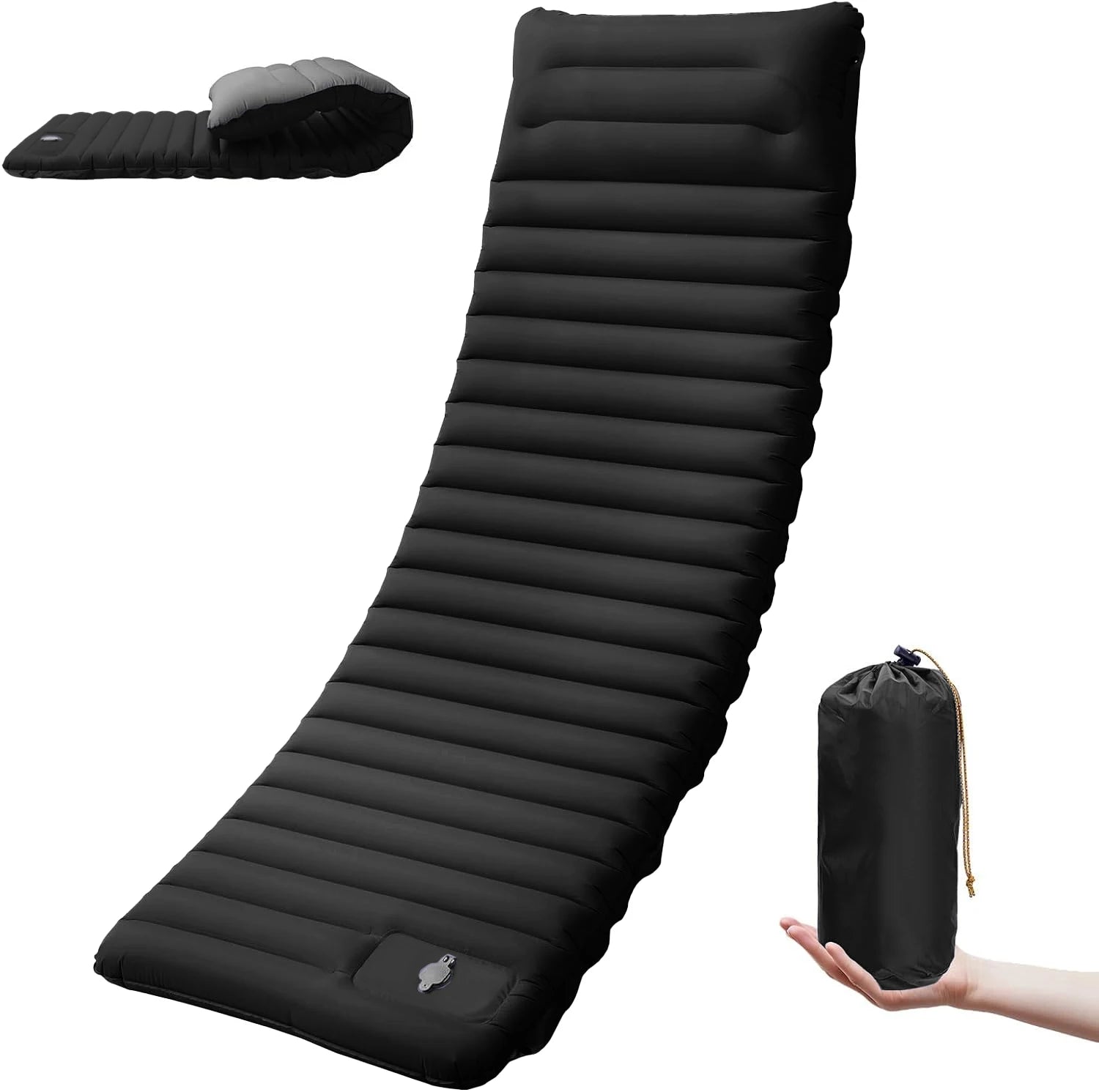 Extra Thick 4 Inch Outdoor Camping Sleeping Pad  with Built-in Foot Pump from China