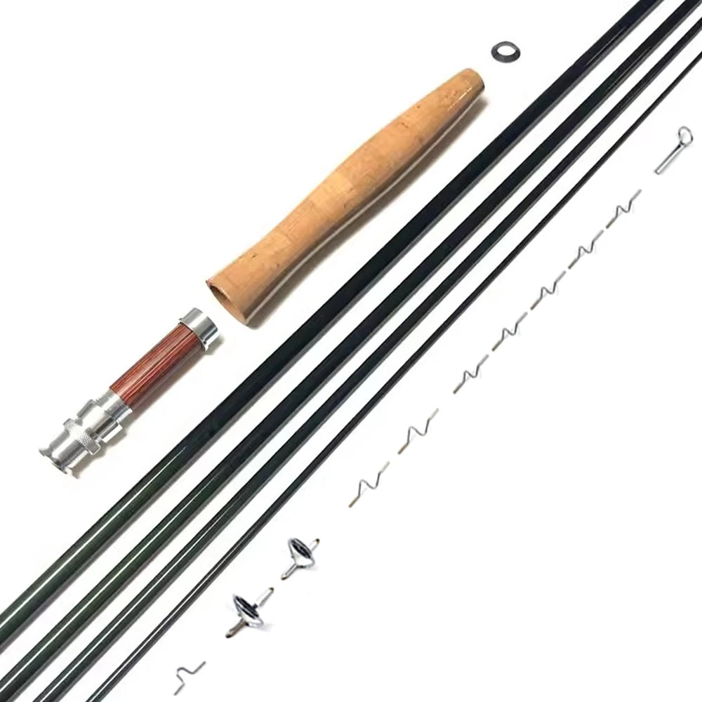 NooNRoo IM8 DIY Fly Fishing Rod Kit 9ft  Combo Kit Very Good Fast Action Fly Blank A Grade Cork Grip Combo 3wt 4wt 5wt 6wt from China