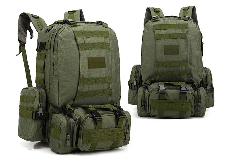 Men's Large Capacity 55L Backpack Tactical Backpack Outdoor Hiking Climbing Army Rucksacks Waterproof Camping Bags