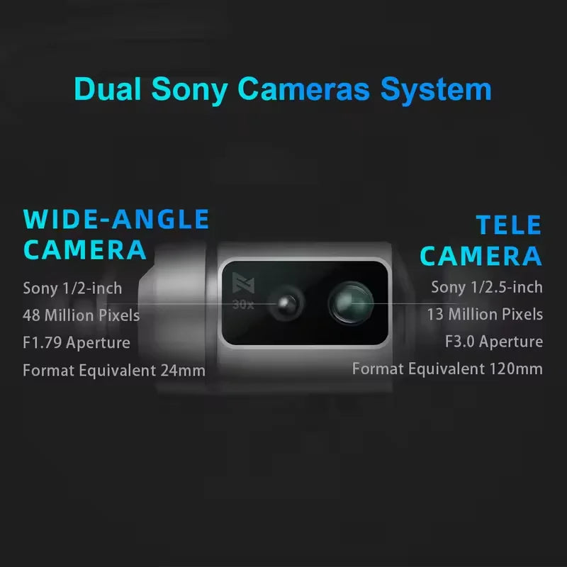 Dual Cameras Night Video 4K 60fps 3-Axis Gimbal with Wide-Angle Drone