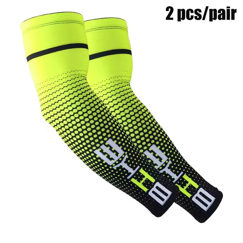 1 Pair Unisex Cycling Running Sports Sleeve Arm Cooling Sleeves UV Sun Protection Cuff Cover Protective Elastic Arm Sleeves New from China