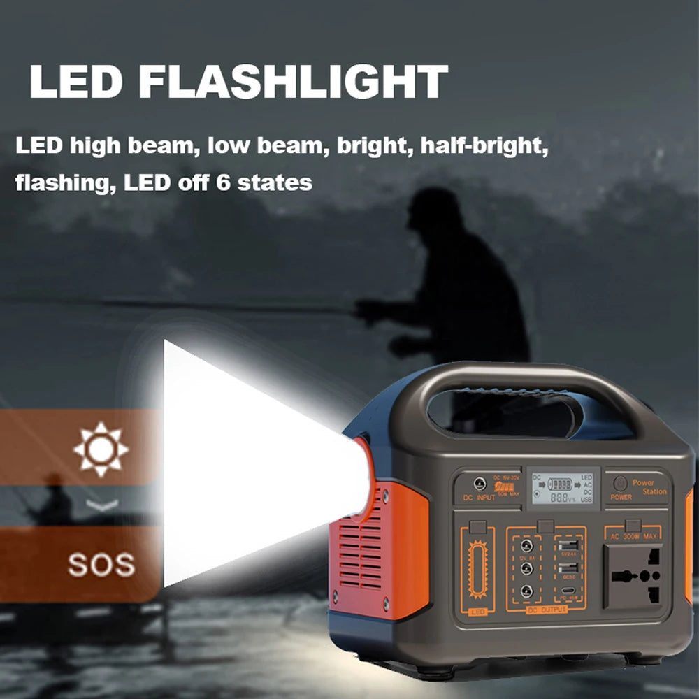 Portable 500W 300W Power Station AC 110V Solar Generator Charging Station