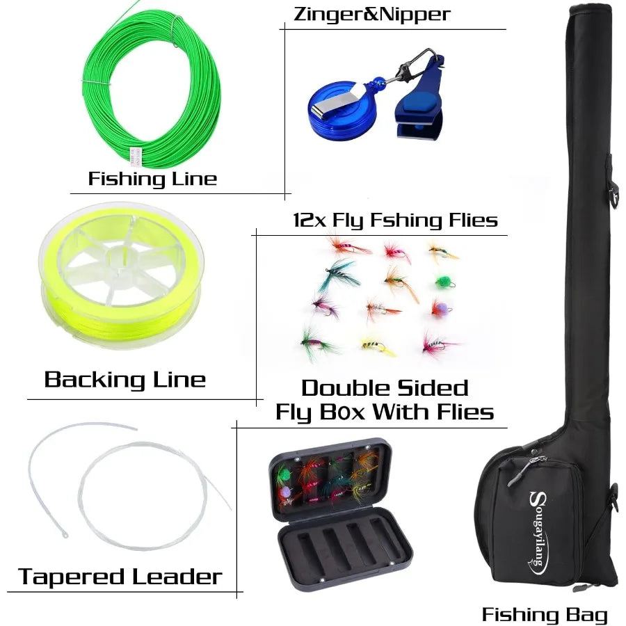 Standard Fly Fishing Combo Starter Kit with Super Polymer Handle