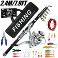 Telescopic Fishing gear rod and reel set
