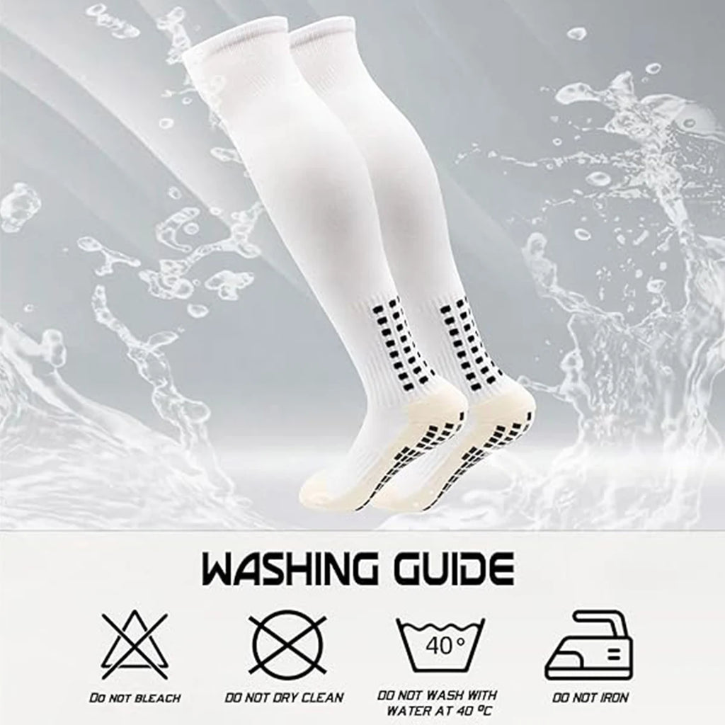 Anti Slip Soccer Knee Socks,Non Slip Football/Basketball/Hockey Sports Grip Socks A Pair