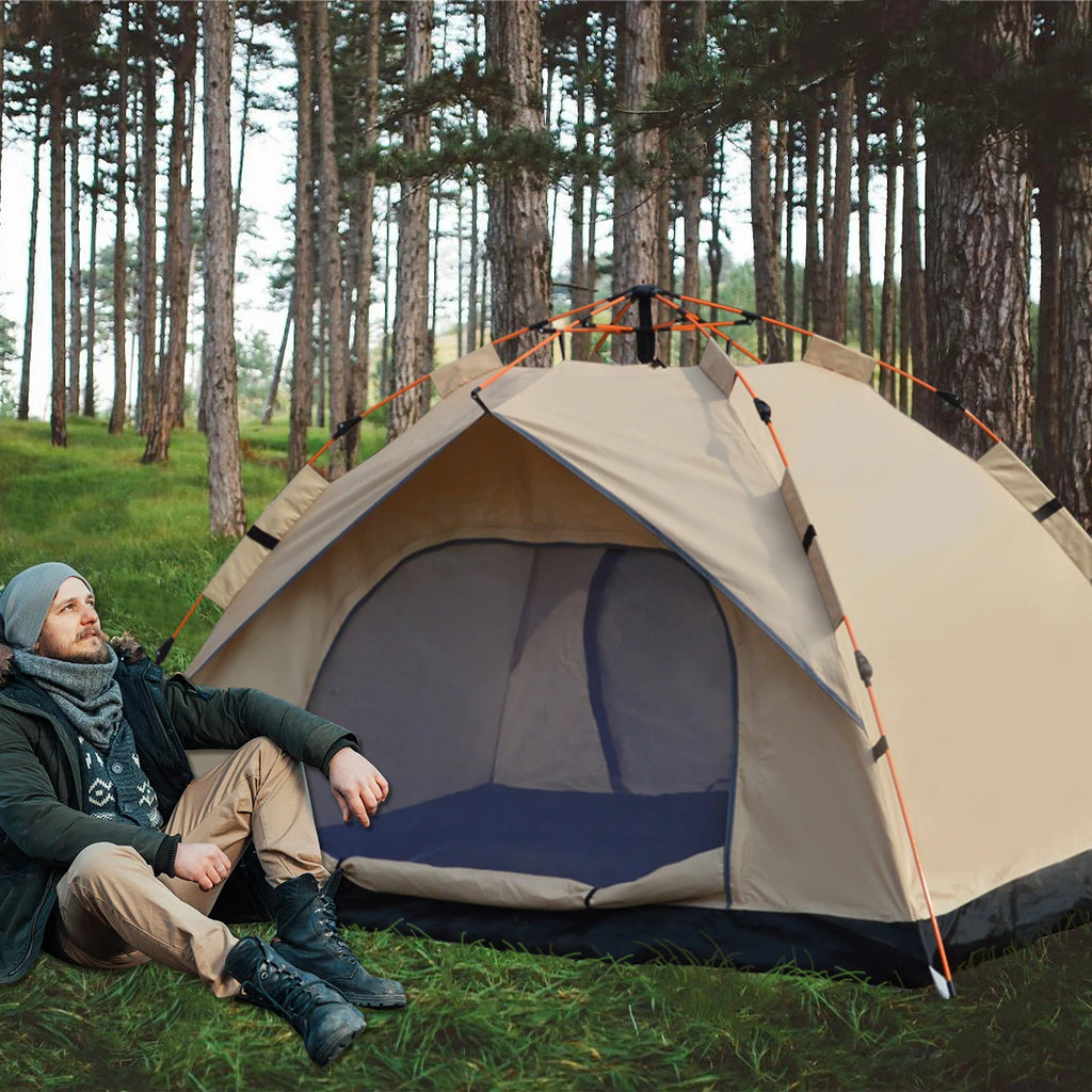 Quick-opening Automatic Rainproof Sunshine-proof Tent with Two windowless doors