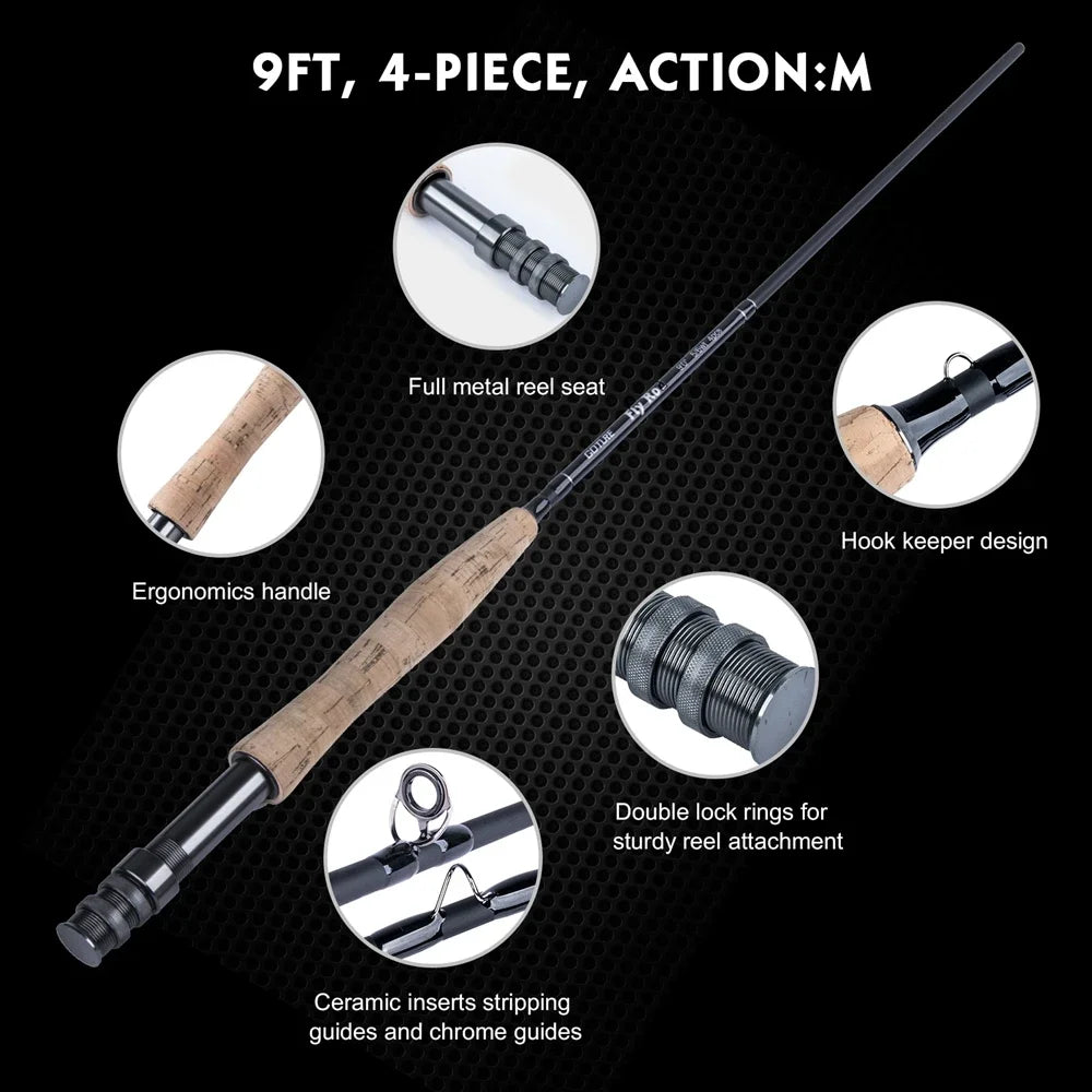 Goture Fly Fishing Rod and Reel Combo 2.7m 9FT Lightweight Travel 30+36T Carbon Fiber for Walleye Bass Salmon Trout Fishing from China
