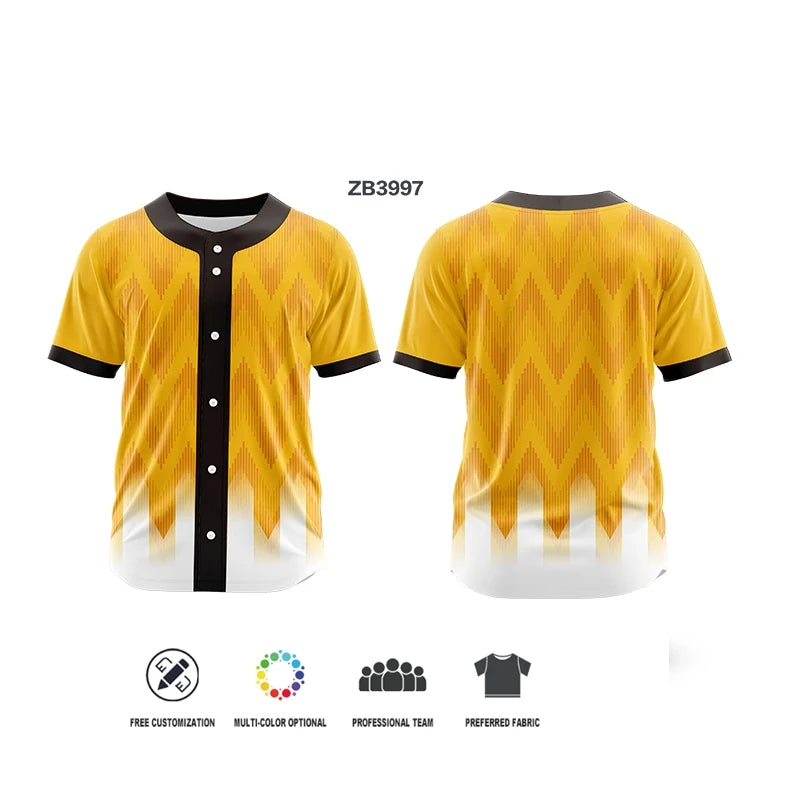 Custom Button Men Baseball Jersey Color Print Personal Team Name, Sponsor, Number