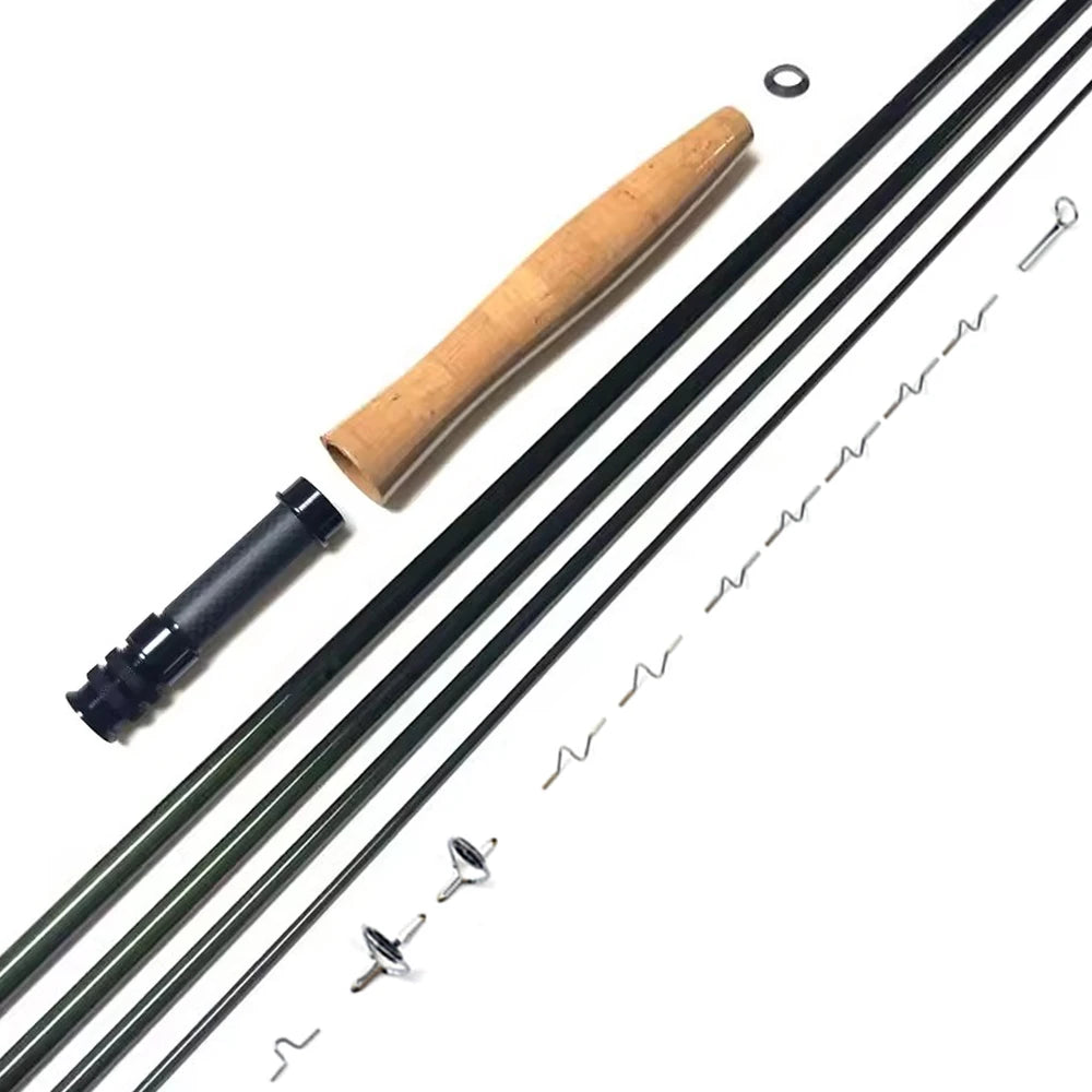 NooNRoo IM8 DIY Fly Fishing Rod Kit 9ft  Combo Kit Very Good Fast Action Fly Blank A Grade Cork Grip Combo 3wt 4wt 5wt 6wt from China