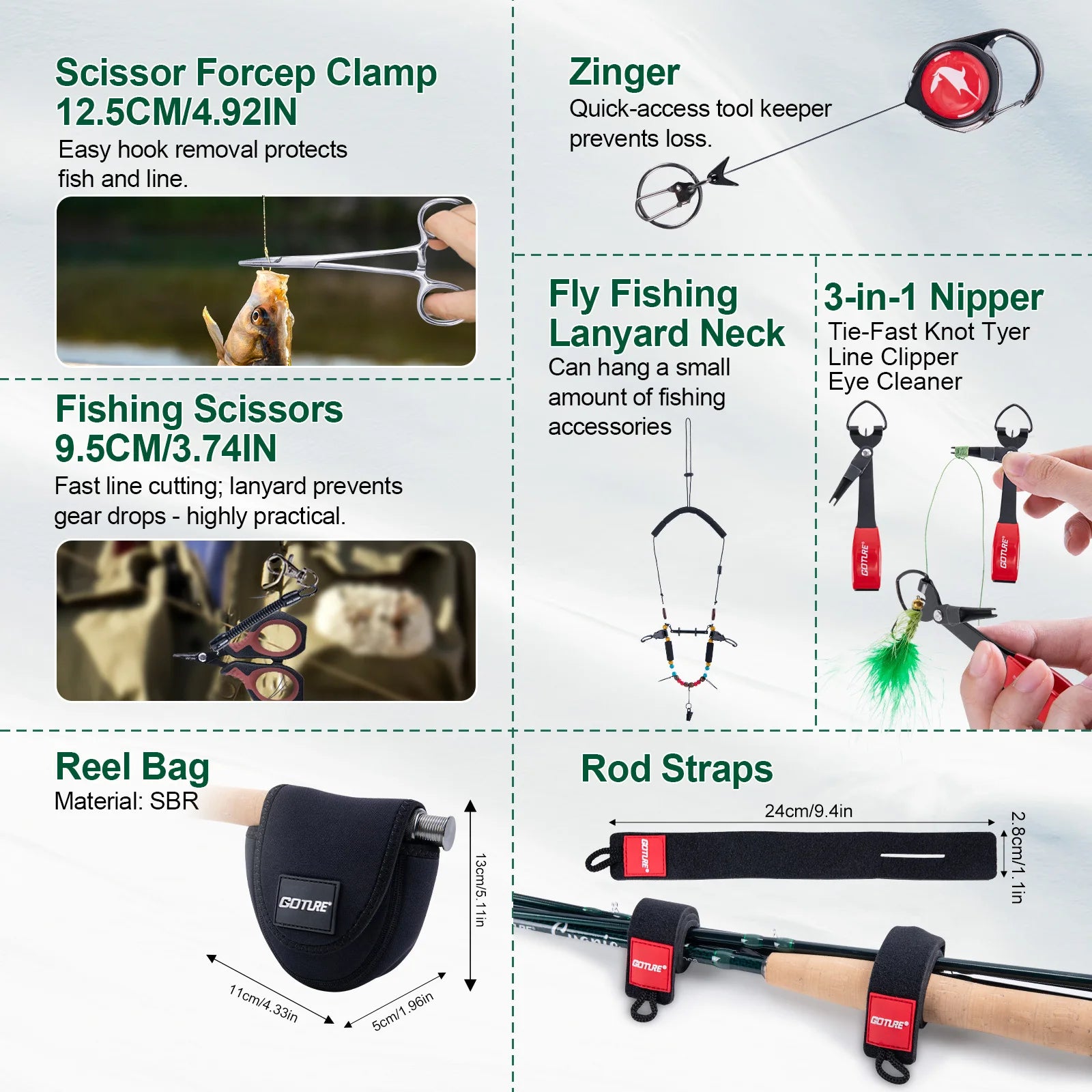 Goture Portable Complete Fly Fishing Rods Set 8-sections 9FT Fly Rod Reel Line Hooks Accessory Combo Full Fly Fising Rod Kit from China
