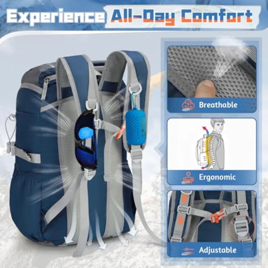 Foldable Hiking Backpack for Women Men Packable Camping Backpack 40L Waterproof Hiking Daypack Bag Lightweight Collapsible Dayp