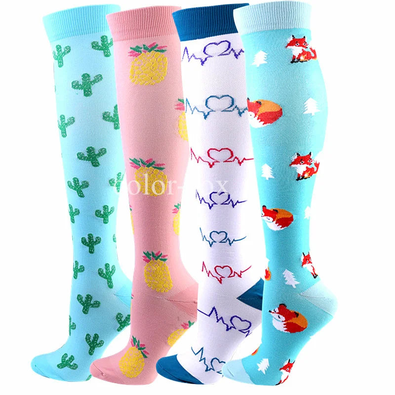 4 Pairs/Pack Compression Socks High Sports Socks
