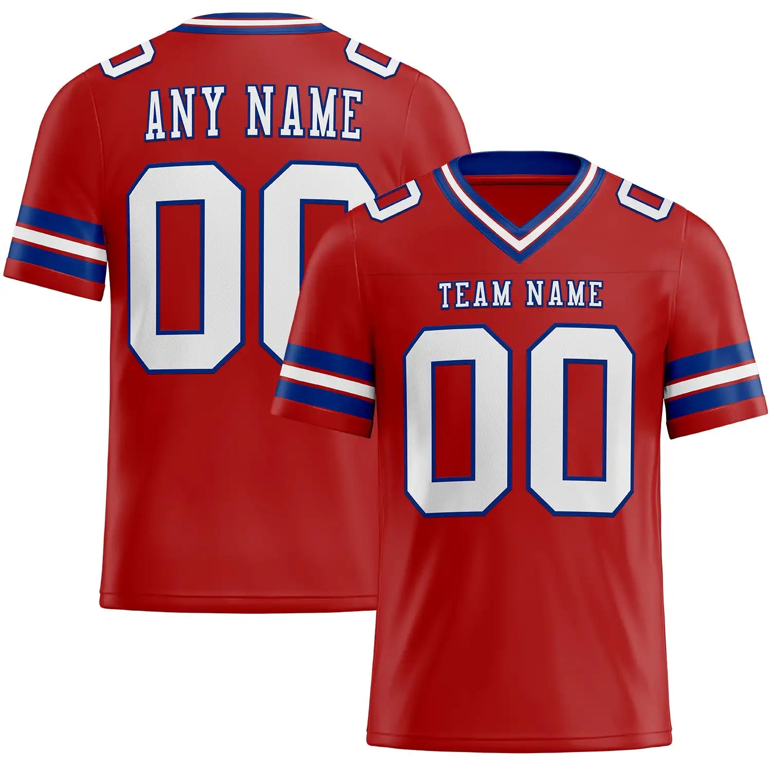 Custom Team Name, Your Name and Number V Neck Soccer Jersey Men