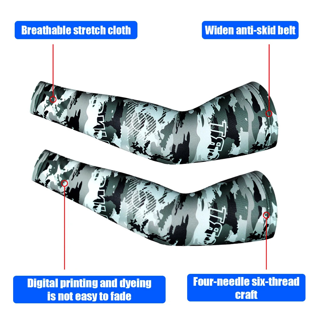 1Pair Ice Silk Cooling Arm Sleeves Anti-UV Sunburn Arm Cover for Running Cycling Driving Hiking Mountaineering Golf Sports from China