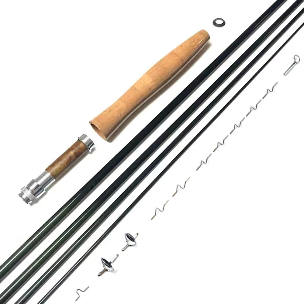 NooNRoo IM8 DIY Fly Fishing Rod Kit 9ft  Combo Kit Very Good Fast Action Fly Blank A Grade Cork Grip Combo 3wt 4wt 5wt 6wt from China