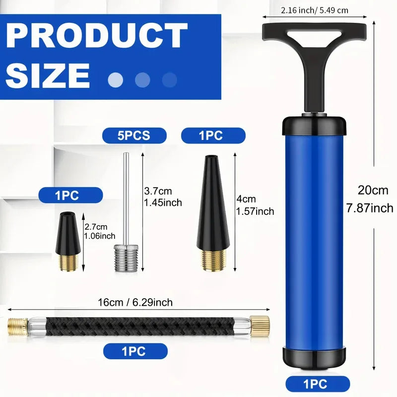 1 Pc Portable Multifunctional Ball Pump With Needle And Nozzle